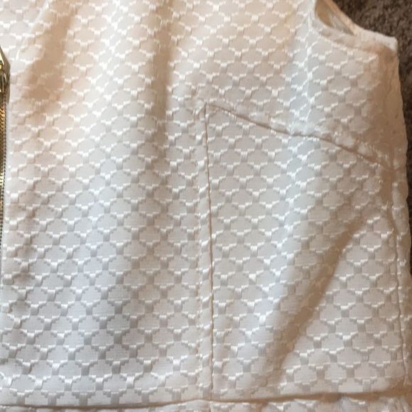 Worthington Cream Patterned Tulip Dress Sz 16 - Picture 8 of 10